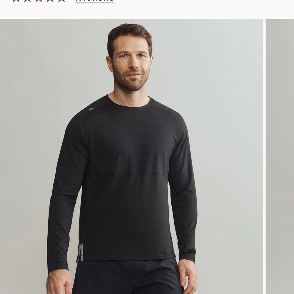 RHONE Extra Mile Black Long Sleeve Athletic Shirt